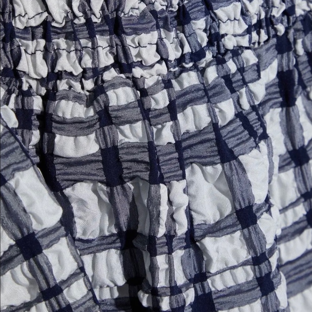 Solid & Striped Shirred Gingham Mini Dress - image 4